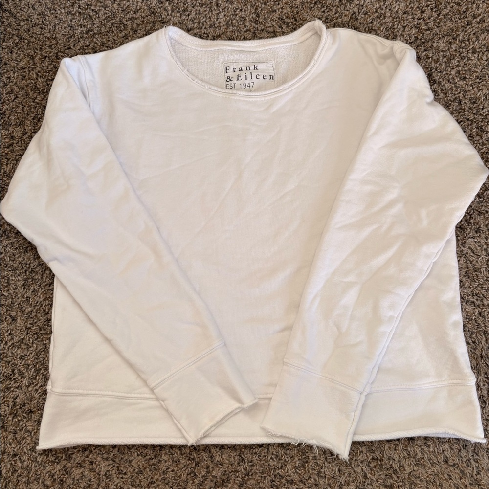 Frank & Eileen White Crewneck Sweater